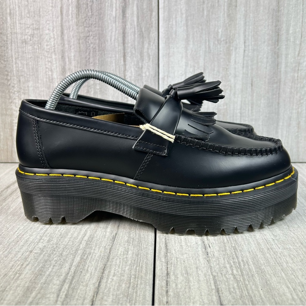 NEW Dr. Martens Docs Adrian Quad Platform Loafer Black Leather Women’s Size 10
